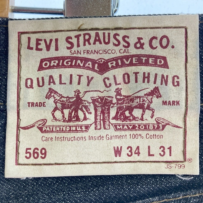 Levi’s リーバイス 569 J38 日本製 ルーズ ワイド デニムパンツ 先染めブラック sizeW34 瑞穂店