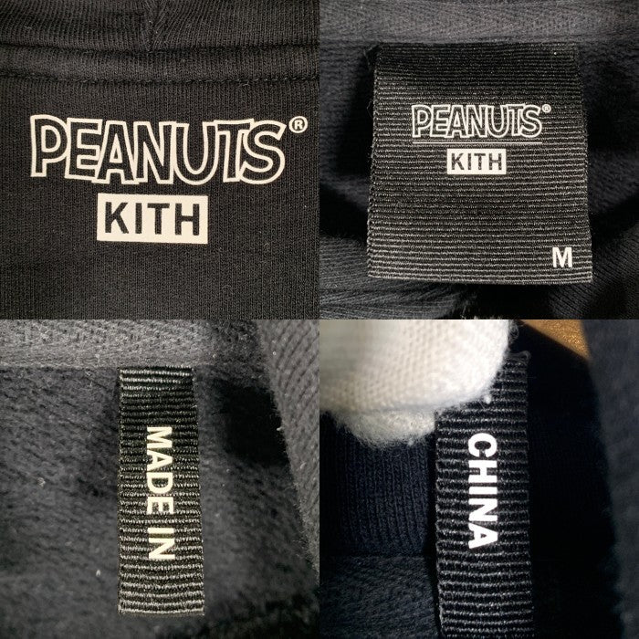 KITH キス 23AW PEANUTS スヌーピー ボックスロゴ プルオーバースウェットパーカー ブラック Size M 福生店