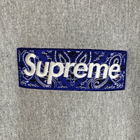 SUPREME シュプリーム 19AW Bandana Box Logo Hooded Sweatshirt バンダナボックスロゴ スウェットパーカー グレー Size L 福生店