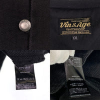 Vin & Age ヴィンアンドエイジ TYPE VRV2 Naughty Rug Vest 稲妻刺繍 コットンラグ チマヨ型ベスト ブラック Size XXL 福生店