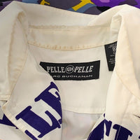 PELLE PELLE ペレペレ プリント 半袖シャツ ホワイト 比翼 ポリエステル コットン Size XXL 福生店