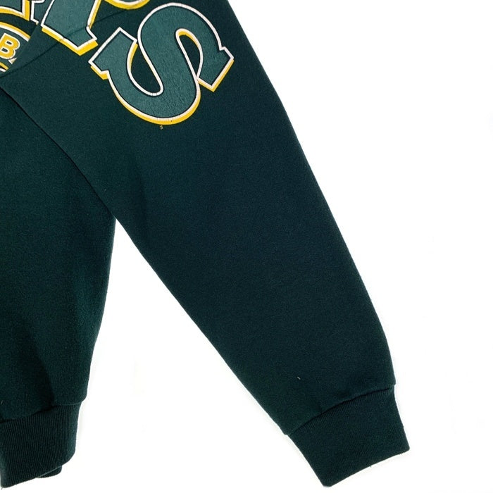 90's NFL GREEN BAY PAKERS グリーンベイ・パッカーズ フロッキープリント クルーネックスウェットトレーナー グリーン USA製 Size L/XL 福生店