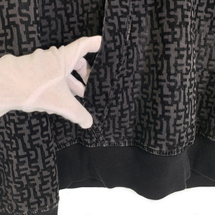 DIESEL ディーゼル 23AW D-UM-RIB-NE モノグラム プルオーバー パーカー フーディー ブラック チャコール Size M 福生店