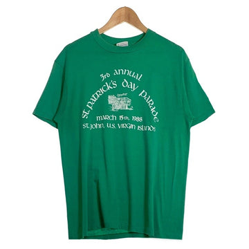 80's St. Patriick's Day 1988 プリントTシャツ グリーン Hanes Size L 福生店