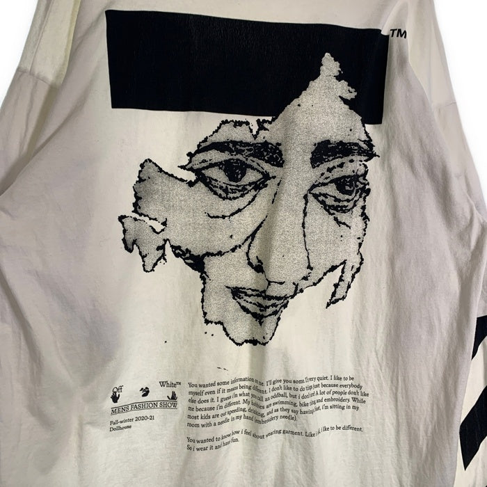 OFF-WHITE オフホワイト レイヤード ロングスリーブ プリントTシャツ ホワイト OMAB022F20FAB004 Size XL 福生店