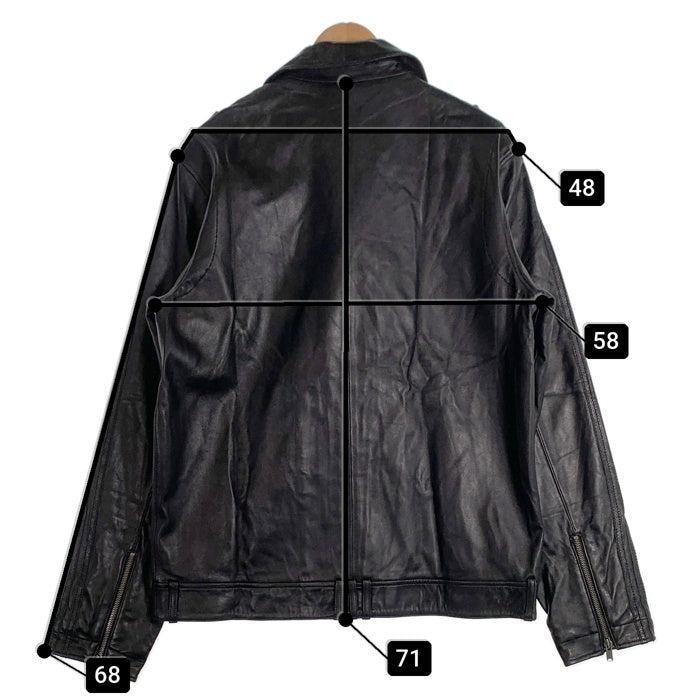 adidas アディダス ALYASHA アルヤシャ LEATHER RIDERS JACKET SHEEPSKIN LEATHER レザー ライダースジャケット シープスキン 羊革 ブラック E75732 Size L 福生店