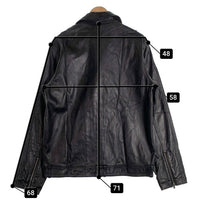 adidas アディダス ALYASHA アルヤシャ LEATHER RIDERS JACKET SHEEPSKIN LEATHER レザー ライダースジャケット シープスキン 羊革 ブラック E75732 Size L 福生店