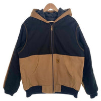 Carhartt カーハート リメイク品 ダック地 ジップアップジャケット パーカー ブラック ブラウン Size L 相当 福生店