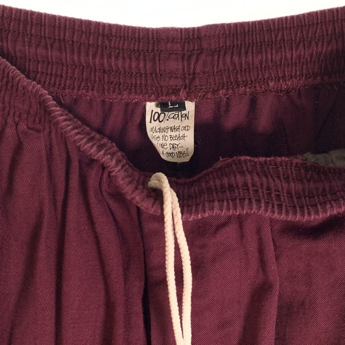 80-90's STUSSY ステューシー ビーチパンツ イージー テーパード バーガンディ USA製 黒タグ Size L 福生店