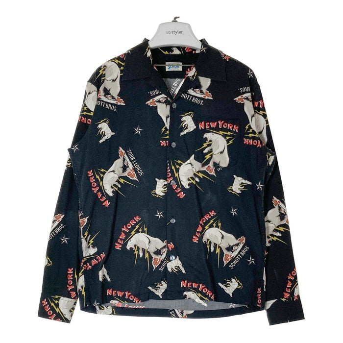 Schott ショット シロクマ総柄 シャツ ブラック sizeS 瑞穂店