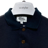 Vivienne Westwood MAN ヴィヴィアンウェストウッドマン オーブ刺繡 鹿の子 ポロシャツ ブラック Size 44 瑞穂店