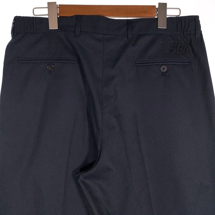 WIND AND SEA ウィンダンシー Cozy Slacks 2タックスラックス パンツ ネイビー ポリエステル WDS-O-COZ-25-Q2-PT-03 Size L 福生店