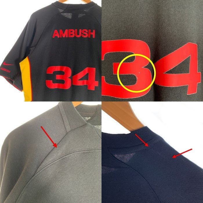 NIKE ナイキ AMBUSH アンブッシュ Uniform Top ユニフォーム トップ 半袖 ブラック イエローFJ2054-010 Size L 福生店