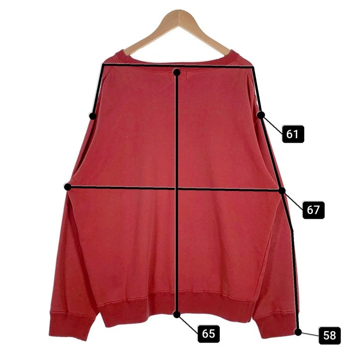 80's~ BANANA REPUBLIC バナナリパブリック 前Vガゼット クルーネックスウェットトレーナー レッド プリント 香港製 Size XL 福生店