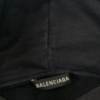 BALENCIAGA バレンシアガ Back Logo Hoodie バックロゴプリント プルオーバースウェットパーカー ブラック オーバーサイズ Size XS 福生店