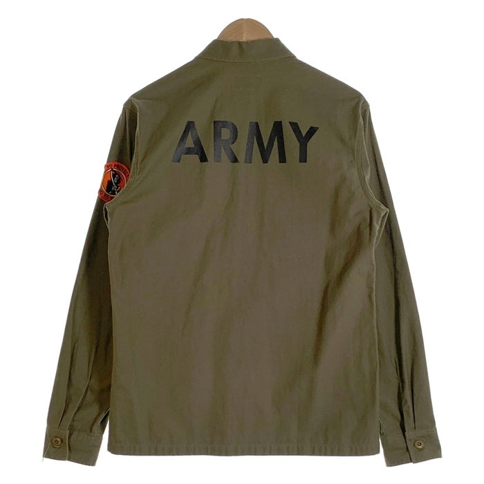 SUPREME シュプリーム 14AW ARMY Shirt アーミーバックプリント シャツ オリーブ ワッペン Size M 福生店