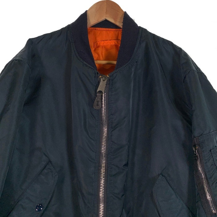 ALPHA アルファ MA-1 フライトジャケット ネイビー IDEALジップ USA製 Size XXL 福生店