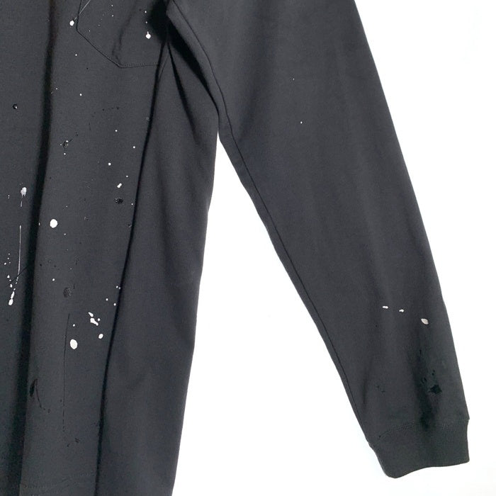 NUMBER (N)INE ナンバーナイン HAND PAINTED BASIC HEM PRINTED POCKET L/S T-SHIRT ハンドペイント ベーシックワンポイント ロゴプリント ポケット 長袖 Tシャツ ロンT チャコール Size L 福生店