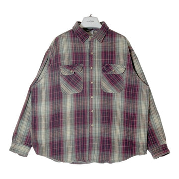 Carhartt カーハート ヘビーネルシャツ グレー×ボルドー size- 瑞穂店