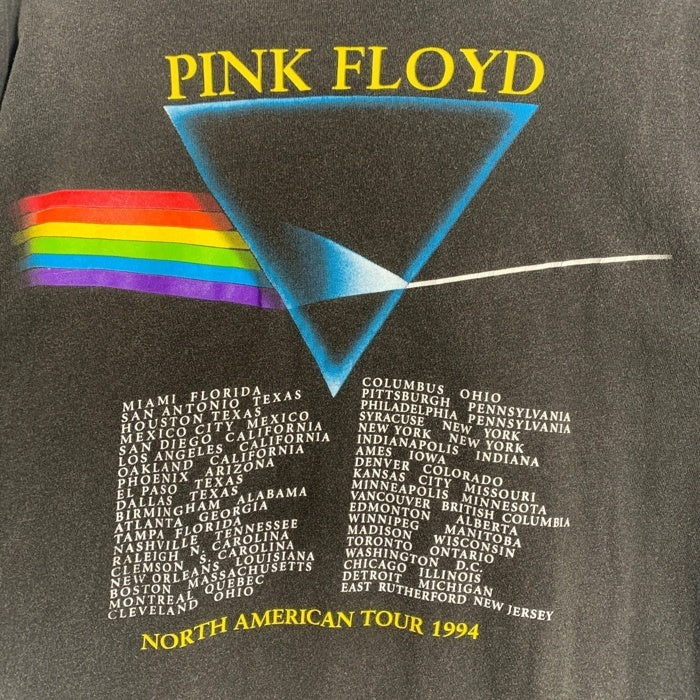 90's PINK FLOYD ピンクフロイド NORTH AMERICAN TOUR 1994 プリントTシャツ ブラック BROCKUM USA製 Size XL 福生店