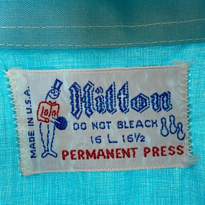 Hilton ヒルトン 70's USA製 PERMANENT PRESS ボーリングシャツ ライトブルー sizeL 瑞穂店