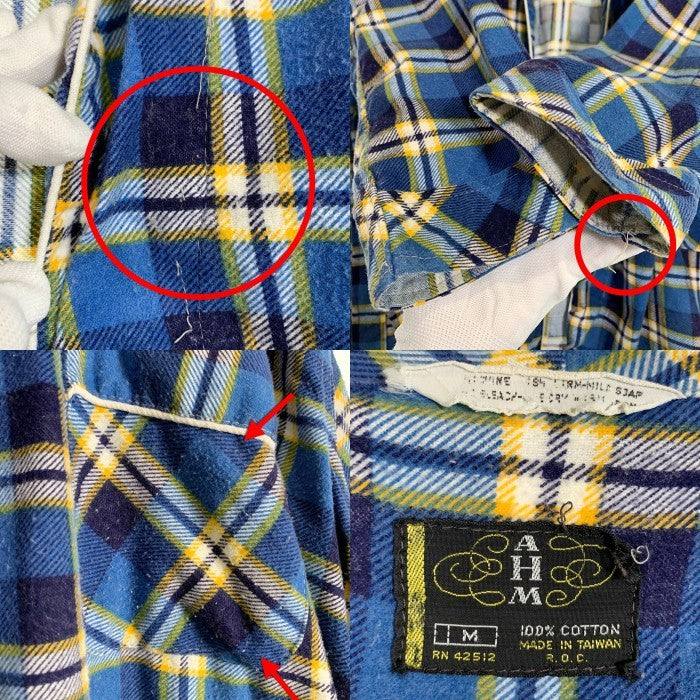 AHM フランネルチェックガウン ブルー US古着 Size M 福生店