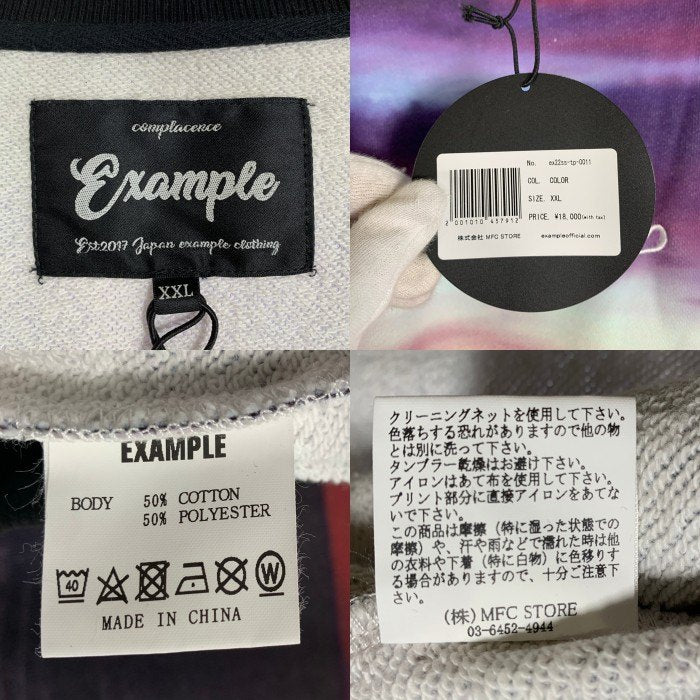 EXAMPLE エグザンプル 22SS DAY LIGHT CREWNECK デイライト クルーネックスウェットトレーナー マルチカラー Size XXL 福生店