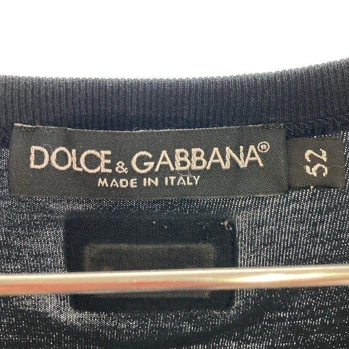 DOLCE&GABBANA ドルチェアンドガッバーナ バックプレート Tシャツ ブラック size52 瑞穂店