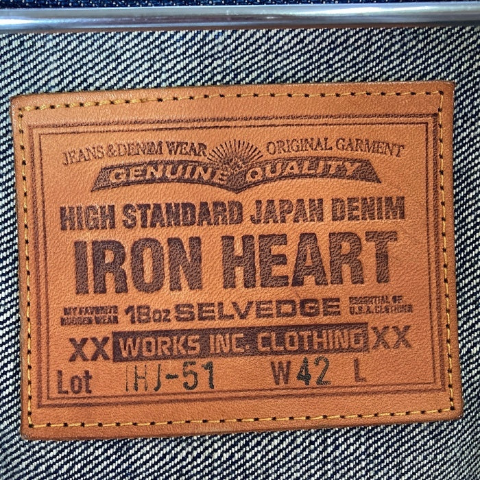 IRON HEART アイアンハート IHJ-51 18oz セルビッジデニム 2ndタイプ トラッカージャケット Gジャン インディゴ size42 瑞穂店