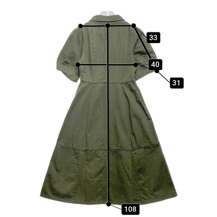 MOUSSY マウジー フロントボタンロングデニムワンピース カーキ Size1 瑞穂店