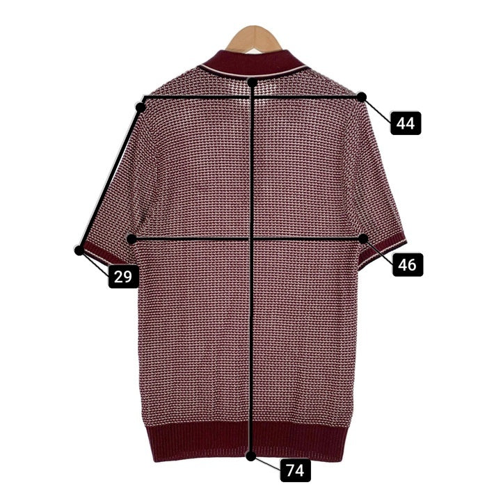 FRED PERRY フレッドぺリー アクリル コットン ニットポロシャツ ボルドー Size 42 福生店