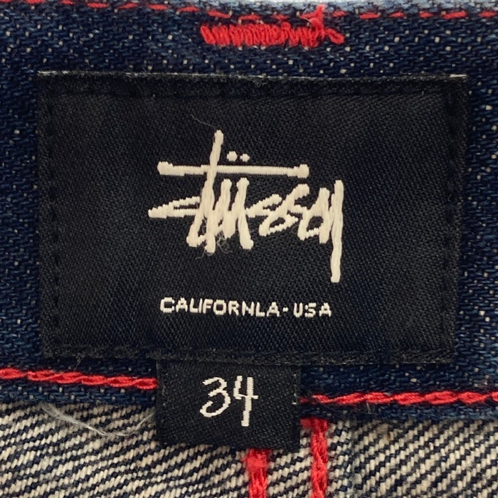 STUSSY ステューシー バックロゴ ショーンフォント デニム ショートパンツ インディゴ size34 瑞穂店