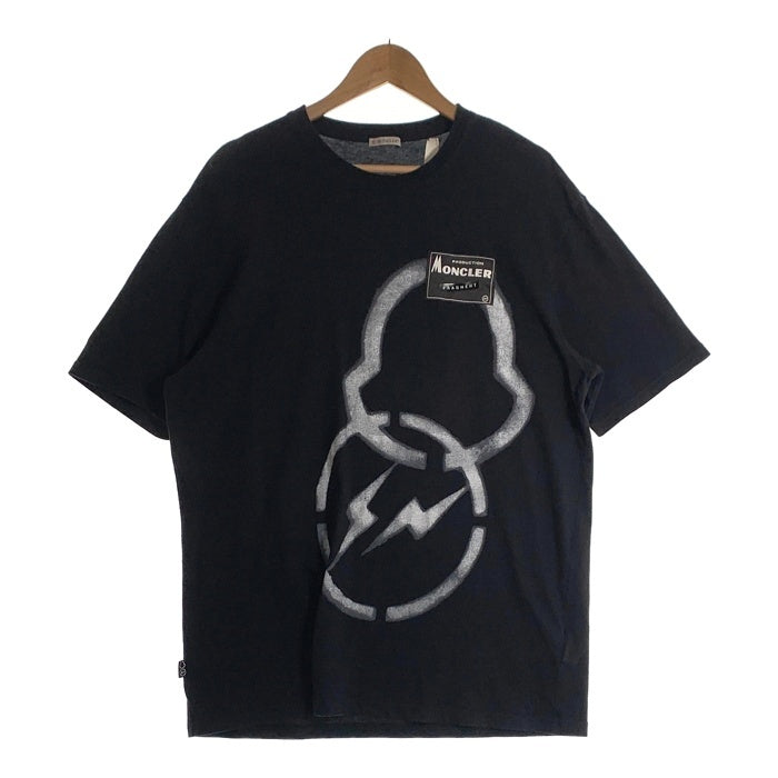 MONCLER GENIUS モンクレール ジーニアス FRAGMENT フラグメント MAGLIA T-SHIRT スプレープリント 半袖 Tシャツ ブラック F209U8C70710 8392B Size XL 福生店