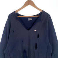90's Champion チャンピオン リバースウィーブ クルーネックスウェットトレーナー ネイビー ボロ Size XL 福生店