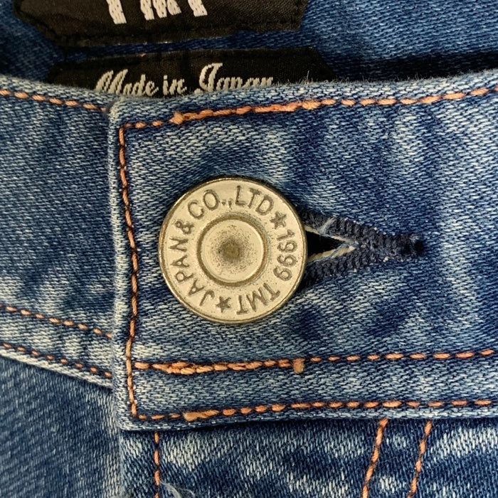 TMT ティーエムティー SWEATLIKE-STRETCH PAINT CRASH DENIM 5P TAPERED スウェットライク ストレッチデニムパンツ ダメージ加工 インディゴ TPT-F1902 Size L 福生店