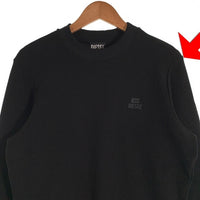 DIESEL ディーゼル S-PEWTER ラバーロゴパッチ ワッフル ロングスリーブカットソー ブラック Size M 福生店