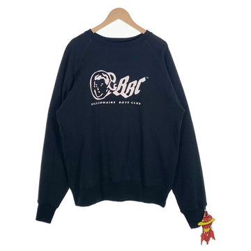 00's BILLIONAIRE BOYS CLUB ビリオネアボーイズクラブ BBCプリント ラグランスリーブ クルーネックスウェットトレーナー ブラック 日本製 初期 Size M 福生店