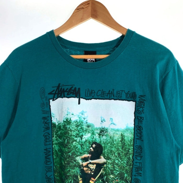 STUSSY ステューシー Peter Tosh ピータートッシュ フォトプリントTシャツ グリーン Size M 福生店