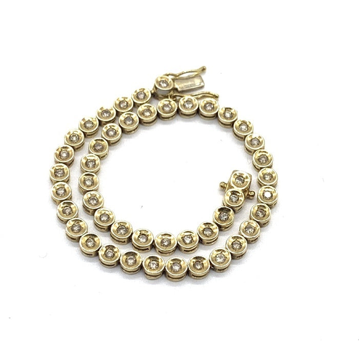 K18 ダイヤ デザインブレスレット ゴールド レディースサイズ Size 18cm 福生店