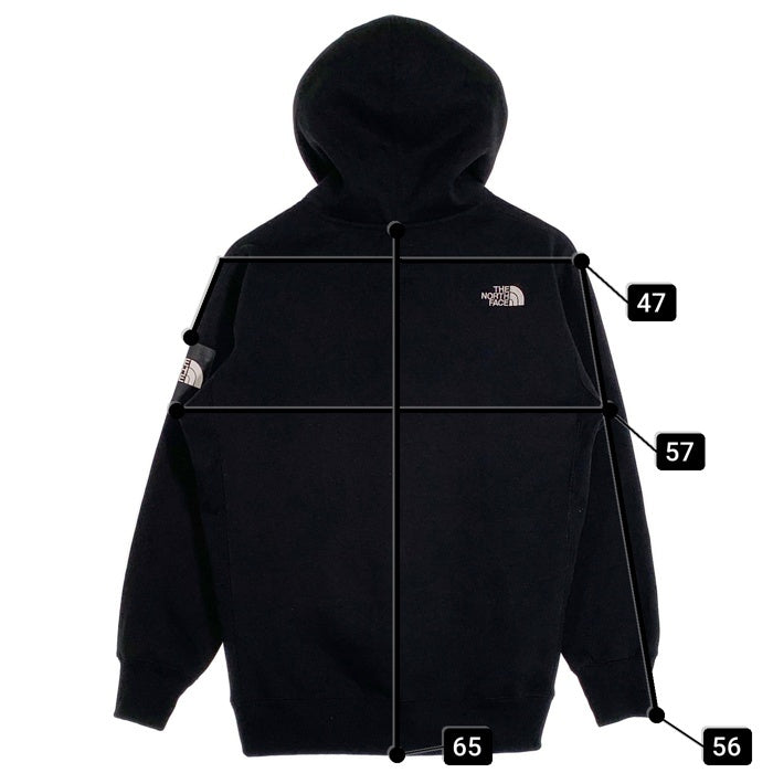 THE NORTH FACE ノースフェイス SQUARE LOGO HOODIE スクエアロゴ フーディ スウェットパーカー ブラック NT61835 Size M 福生店