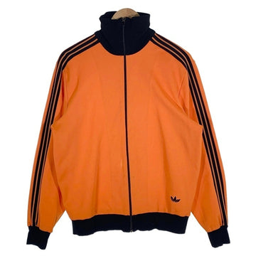 70's adidas アディダス トラックジャケット オレンジ ブラック 西ドイツ デサント Size 4 福生店