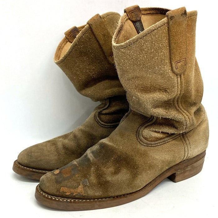 RED WING レッドウィング 8156　サイド刺繍羽タグ ラフアウト ペコス ブーツ ブラウン size7.5E 瑞穂店