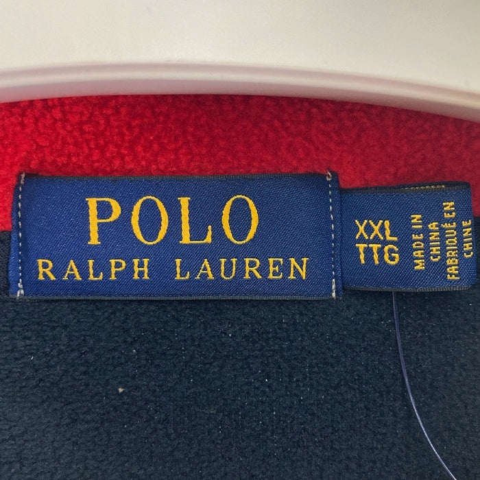 POLO RALPH LAUREN ポロラルフローレン フリースプルオーバー ジャケット ハーフジップ ロゴ刺繍 ネイビー sizeXXL 瑞穂店