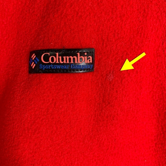 80's Columbia コロンビア Radial Sleeve ジップアップフリースジャケット リブ レッド Size L 福生店