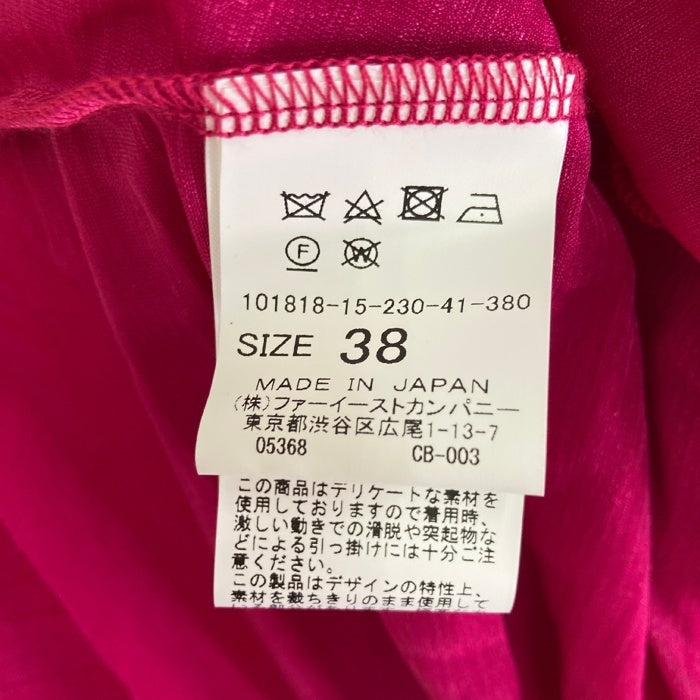 ANAYI アナイ ノースリーブ プリーツ ブラウス ピンク size38 瑞穂店