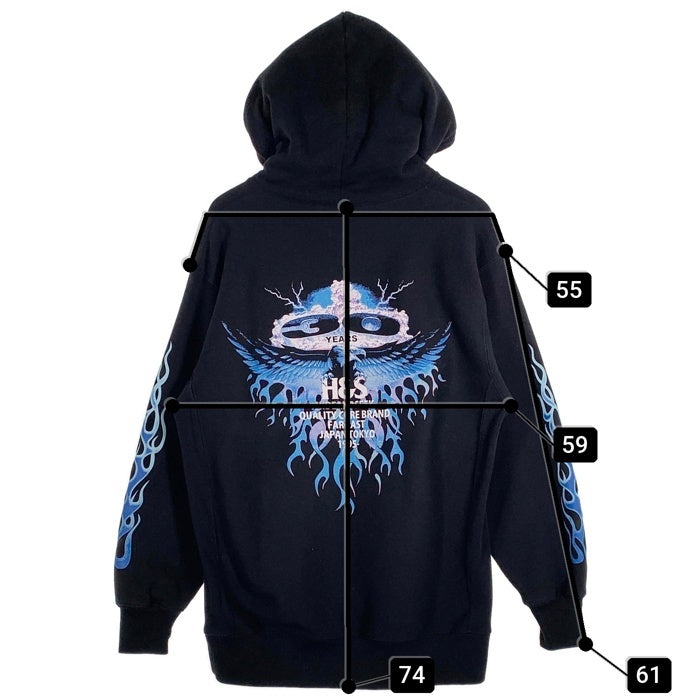 HIDE AND SEEK ハイドアンドシーク 25AW 30th Hooded Sweat Shirt 30周年 プルオーバーパーカー フーディー ブラック HC-090425 Size L 福生店