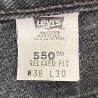 Levi’s リーバイス 550 0260 USA製 00s 後染め ボタン裏554 デニムパンツ ブラック sizeW36 瑞穂店