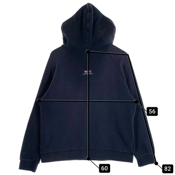 WTAPS ダブルタップス コットン プルオーバー フーディー パーカー ネイビー Size L 福生店
