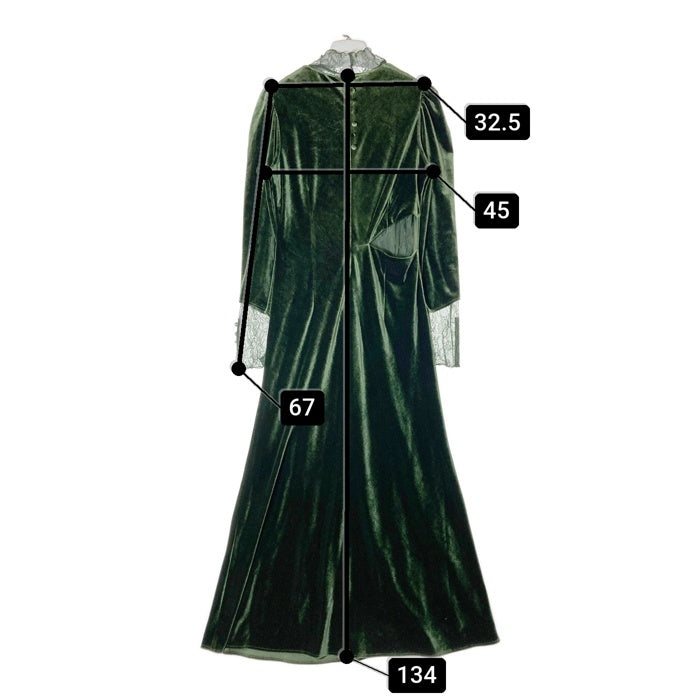 AMERI アメリ 23AW UND VELOUR HOLE LACE DRESS ベロア ホール レース ワンピース グリーン 02320530690 Size M 瑞穂店