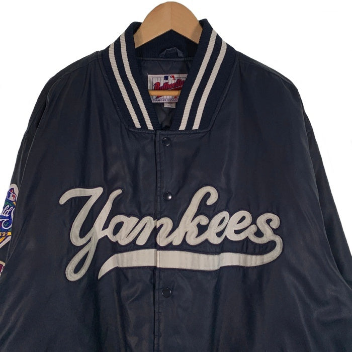 Majestic マジェスティック ニューヨーク・ヤンキース ナイロン スタジャン ネイビー 中綿 ワッペン ネイビー 韓国製 Size XXL 福生店